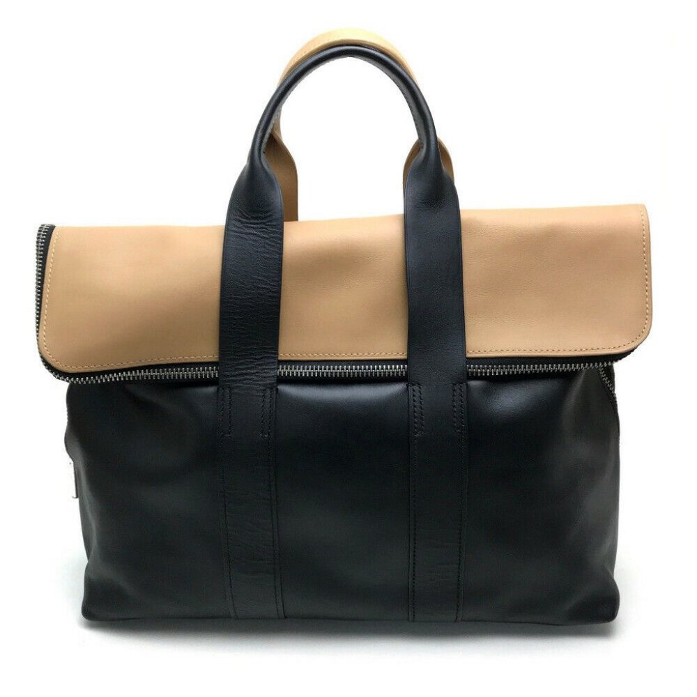 Authentic 3.1 PHILLIP LIM Bicolor Hour bag Hand-held Tote Bag Shoulder Bag Black